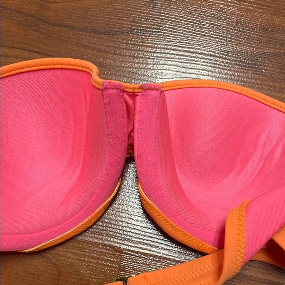Victoria's Secret Neon Orange Bikini Top size 34B
